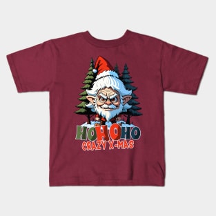 Crazy X-mas , ho ho ho Santa troll Kids T-Shirt